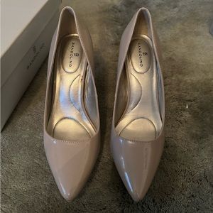 Grey Bandolino Patent Pumps